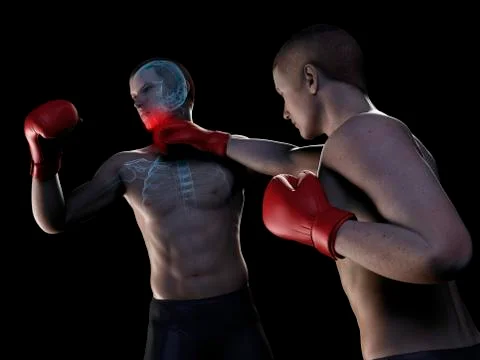 Boxing match, artwork Illustrazione stock