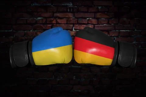 A boxing match between the two countries Foto stock