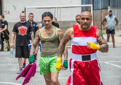 Boxing match in the prison Foto stock