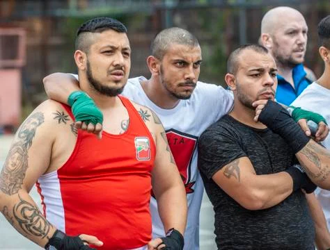 Boxing match in the prison Foto stock
