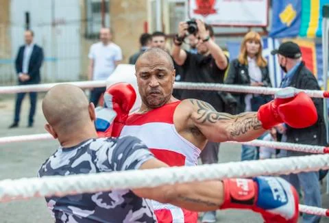 Boxing match in the prison Stock Photos