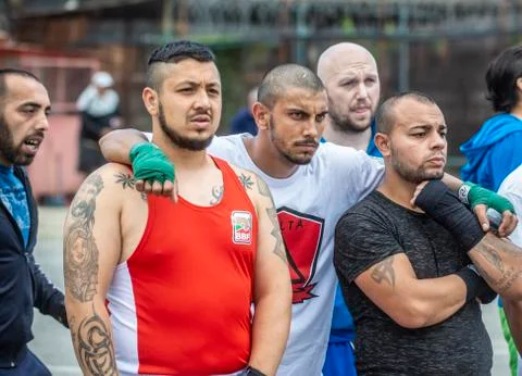 Boxing match in the prison Stock Photos