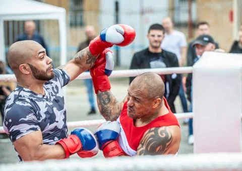 Boxing match in the prison Stock Photos
