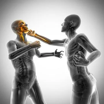 Boxing men radiography scan image Stock Illustration