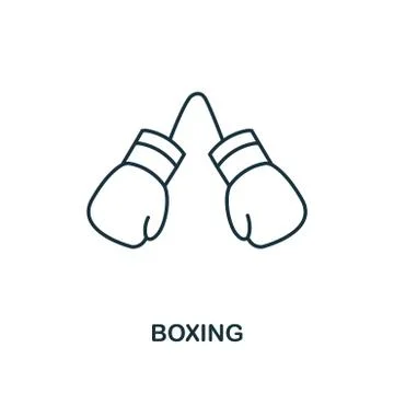 Boxing outline icon. Simple element illustration. Boxing icon in outline style Illustrazione stock