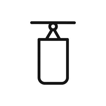 Boxing punch bag icon linear vector graphics sign Stock Illustration