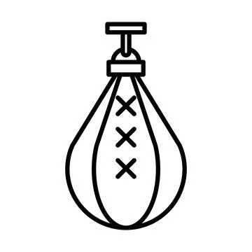Boxing punch bag linear logo mark in black and white Stock Illustration