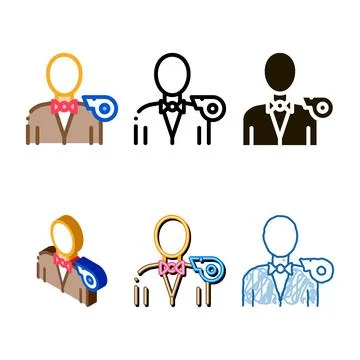 Boxing referee icon vector simplified outline 库存插图