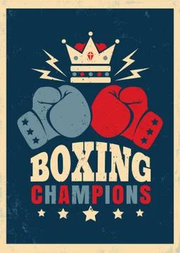 Boxing retro poster Stock Illustration