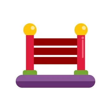 Boxing ring corner platform with red ropes Stock Illustration