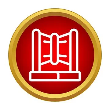 Boxing ring icon representing competition and tournament fight 库存插图