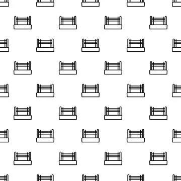 Boxing ring icons creating black and white seamless pattern Stock Illustration