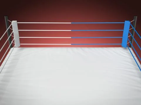 Boxing ring isolated on red Illustrazione stock