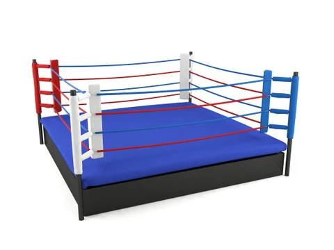Boxing ring isolated on white background Stock Illustration