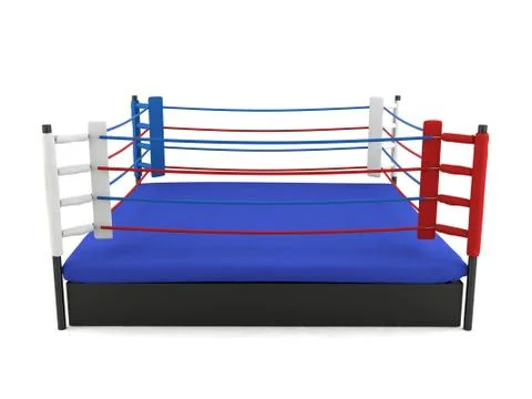 Boxing ring isolated on white background Stock Illustration
