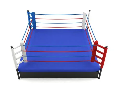 Boxing ring isolated on white background Stock Illustration