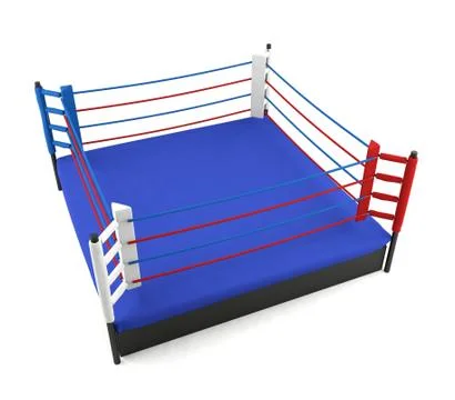 Boxing ring isolated on white background Stock Illustration