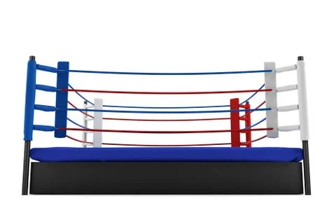 Boxing ring isolated on white background Stock Illustration