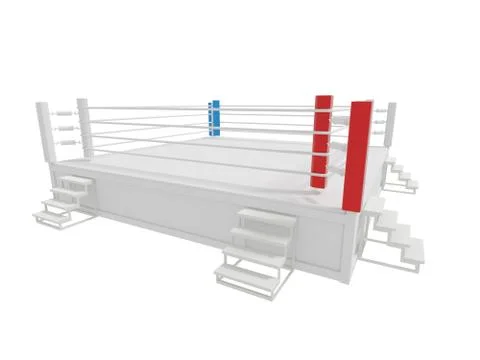 Boxing ring isolated on white background Stock Illustration