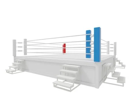 Boxing ring isolated on white background Stock Illustration