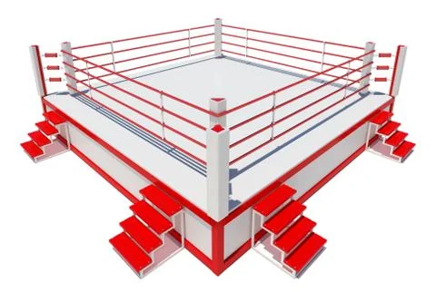 Boxing ring isolated on white background Stock Illustration