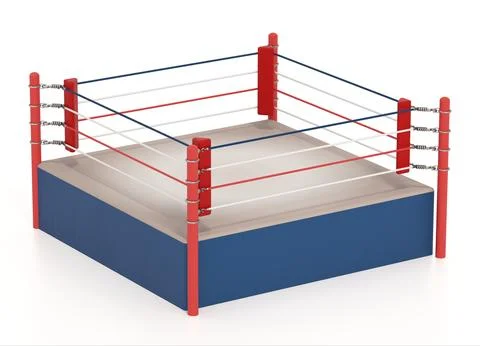 Boxing ring isolated on white background. 3D illustration Ilustración de archivo