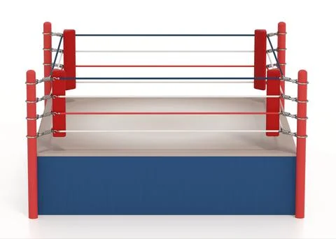 Boxing ring isolated on white background. 3D illustration Иллюстрация