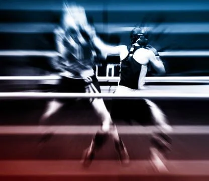 Boxing on a ring Stock Photos