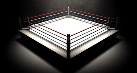 Boxing ring spotlit dark Stock Illustration