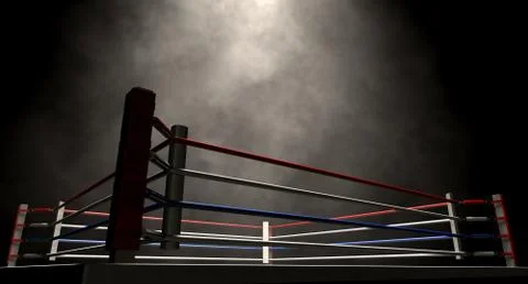 Boxing ring spotlit dark Stock Illustration