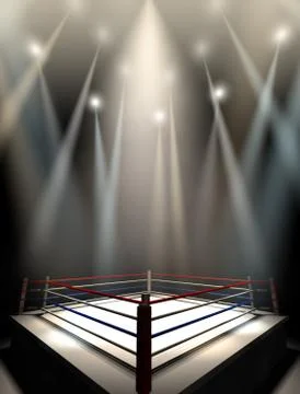 Boxing ring spotlit dark Stock Illustration