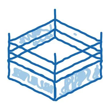 Boxing Ring Top View doodle icon hand drawn illustration Stock Illustration