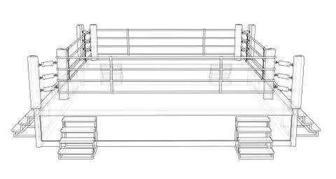 Boxing ring. Vector Illustrazione stock