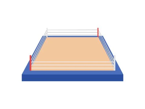 Boxing ring. View from above. Vector illustration on white background. Stock Illustration