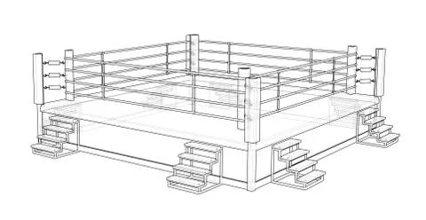 Boxing ring on white background Stock Illustration