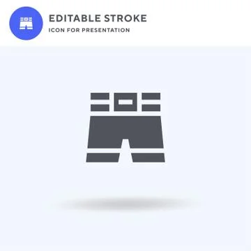 Boxing Shorts icon vector, filled flat sign, solid pictogram isolated on white Stock Illustration