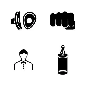 Boxing. Simple Related Vector Icons Stock Illustration