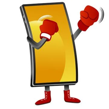 Boxing smartphone Stock Illustration