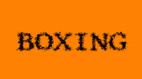Boxing smoke text effect orange isolated background Stock Footage 138722920