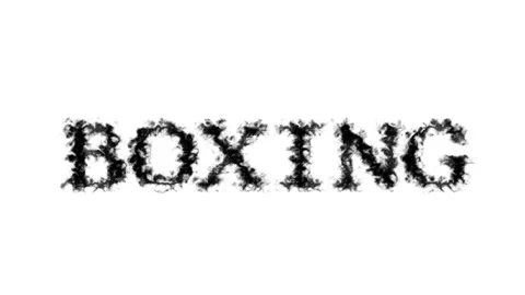 Boxing smoke text effect white isolated background Stock Footage 138722924