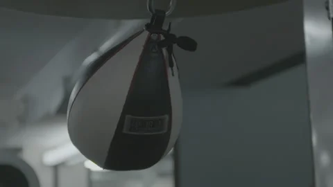 Boxing Speed Bag Swinging Back and Forth Stock-Footage 154002091