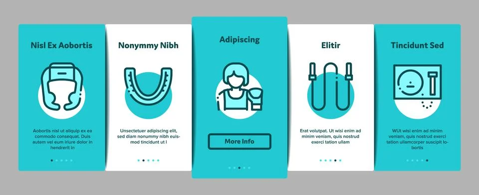 Boxing Sport Tool Onboarding Elements Icons Set Vector 스톡 일러스트