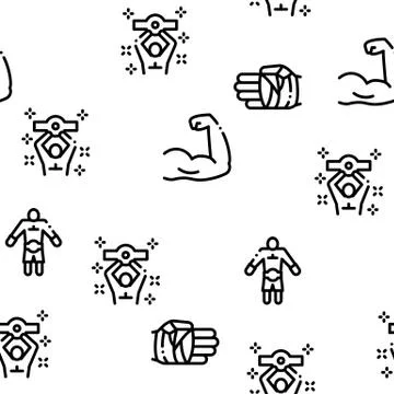 Boxing Sport Tool Seamless Pattern Vector Stock Illustration