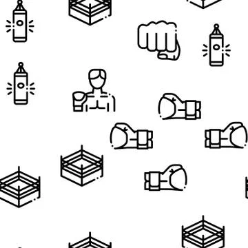 Boxing Sport Tool Seamless Pattern Vector Stock Illustration