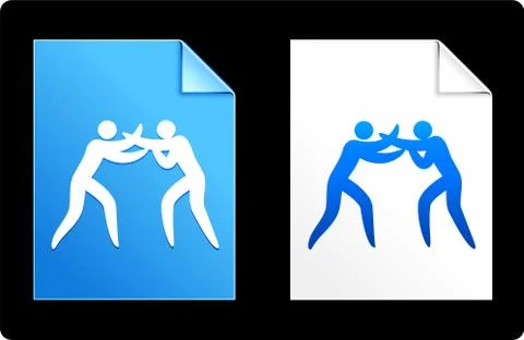 Boxing stick figure background Stock Illustration