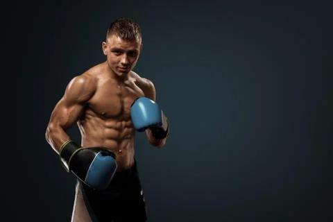 Boxing on studio 库存照片