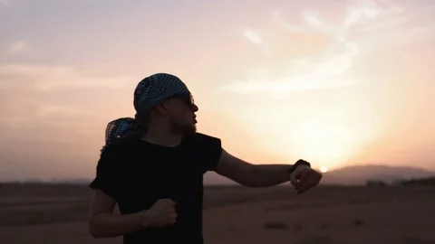 Boxing at sunset motivation 4 Video stock 89813491