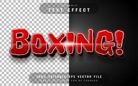 Boxing text effect editable Stock Illustration