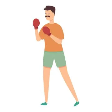 Boxing training icon cartoon vector. Sport exercise Stock Illustration