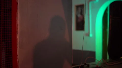 Boxing training shadow 動画素材 147875270